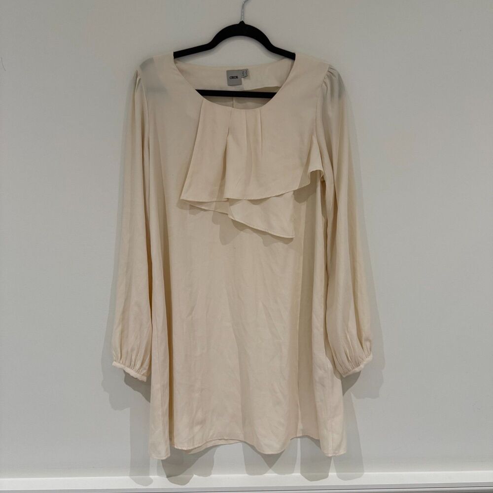 ASOS Cream Ruffle Dress - Flirty & Feminine - Size 8 VGUC